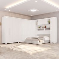 Guarda-Roupa Casal Modulado Portofino 13 Portas 4 Gavetas com Pés Branco - Pnr Móveis