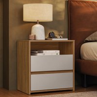 Mesa de Cabeceira Giardino 2 Gavetas Amêndola/Nude Prime Tx - Demóbile