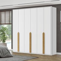 Guarda-Roupa Casal Madrid 6 Portas 4 Gavetas 100% Mdf Branco Fosco - Pnr Móveis