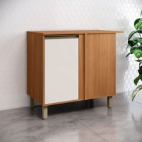 Balcão de Cozinha de Canto 94 Cm Venaly 1 Porta com Tampo Cinamomo/Off White - Henn