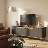 Rack para TV Até 40 Polegadas 3 Portas Br 55 Preto/Lamina Mel - Brv