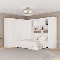 Guarda-Roupa Casal Modulado Positano 9 Portas 2 Gavetas Branco - Pnr Móveis