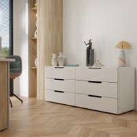 Cômoda Madri 6 Gavetas Creme/Branco - Panorama Móveis