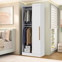 Guarda-Roupa Solteiro Modulado Cecília 1 Porta Branco - Pnr Móveis