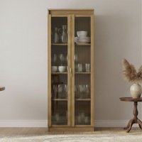 Cristaleira 2 Portas com Vidro Cr6004 Amendoa - Tecno Mobili