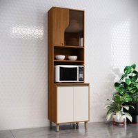 Torre Quente Venaly 4 Portas com Vidro C589 Cinamomo/Off White - Henn