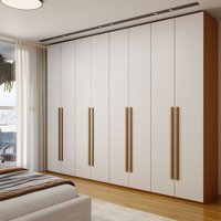 Guarda-Roupa Casal Genova 8 Portas 6 Gavetas Freijó/Branco - Panorama Móveis