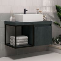 Armário de Banheiro Miami 1 Porta com Cuba 100% Mdf Carbono - Belizze Móveis
