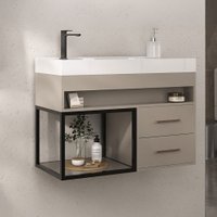 Armário de Banheiro New 2 Gavetas com Cuba 100% Mdf Nude - Belizze Móveis
