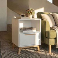 Mesa de Canto 1 Gaveta Hommy Branco/Pinus Claro - Brv