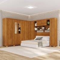 Guarda-Roupa Casal Modulado Pandora 11 Portas 2 Gavetas com Espelho e Pés Cinamomo - Pnr Móveis