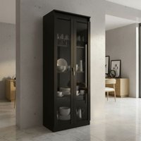 Cristaleira 2 Portas com Vidro Cr6004 Preto - Tecno Mobili