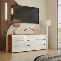 Cômoda Veneza 6 Gavetas Freijó/Branco - Panorama Móveis