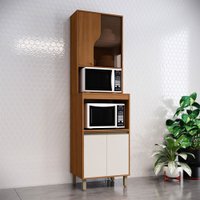 Torre Quente Venaly 4 Portas com Vidro Cinamomo/Off White - Henn
