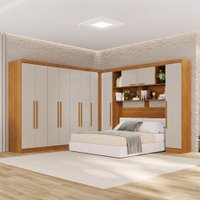 Guarda-Roupa Casal Modulado Pandora 11 Portas 2 Gavetas Cinamomo/Off White - Pnr Móveis