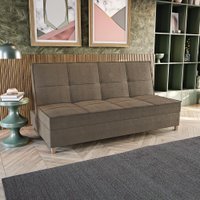 Sofá Cama Vision 185cm Suede Mescla Taupe Kappesberg
