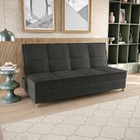 Sofá Cama Vision 185cm Suede Mescla Grafite Kappesberg