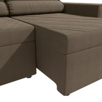 Sofá Retrátil Domus 208cm Suede Mescla Taupe Kappesberg