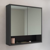 Espelheira de Banheiro com 2 Portas e Nicho 60cm Multimóveis CRART-EPL004 Grafite