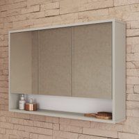Espelheira Banheiro com 3 Portas e Nichos 88,4cm Multimóveis CRART-EPL001 Arenas