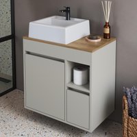 Balcão Gabinete de Banheiro com Cuba 1 Porta e 1 Gaveta Suspenso 60cm Multimóveis CRART-BAL008 - ARENAS