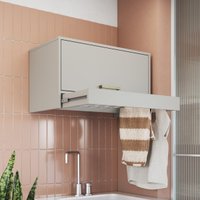 Armário de Lavanderia Aéreo com 1 Porta e Varal de Roupas 69cm Multimóveis CRART-ARM007 - AREIA