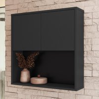 Armário Banheiro Aéreo com 2 Portas e Nicho 60cm Multimóveis CRART-ARM005 - GRAFITE