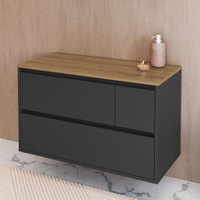 Balcão Gabinete de Banheiro Suspenso com 2 Portas e 1 Gaveta 80cm Multimóveis CRART-BAL002 - GRAFITE