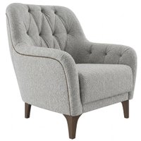 Poltrona Decorativa Capitone Sasha Pes Madeira Boucle TCE 1018 MOLL