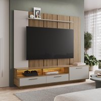Rack com Painel para TV até 75 Polegadas e LED 1 Porta 2 Gavetas Multimóveis CRART-RCP003 - MEL/ARENAS