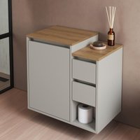 Balcão Gabinete de Banheiro Suspenso com 1 Porta e 2 Gavetas 60cm Multimóveis CRART-BAL012 - ARENAS