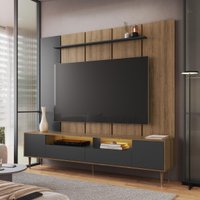 Rack com Painel para TV até 75 Polegadas LED 2 Portas e 2 Gavetas Multimóveis CRART-RCP001 - MEL/GRAFITE