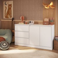 Cômoda Infantil Estação 2 Portas 3 Gavetas Branco - Completa Móveis
