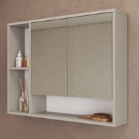 Espelheira de Banheiro com 2 Portas e Nichos 80cm Multimóveis CRART-EPL003 Arenas