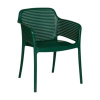 Cadeira Gabriela com Braços Verde Malaquita Empilhavél em Polipropileno Verde