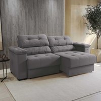 Sofá Cama Kappesberg Stelo Veludo Titânio 230cm