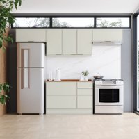 Cozinha Completa Fineze 6 Portas 4 Gavetas com Tampo 100% Mdf Areia Hp/ Cinamomo - Henn
