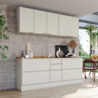 Cozinha Compacta Fineze 6 Portas 6 Gavetas com Tampo 100% Mdf Areia Hp/Cinamomo - Henn
