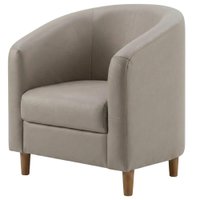 Poltrona Decorativa Aura Pes Madeira Courino TCS 726 MOLL