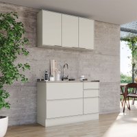 Cozinha Compacta Fineze 4 Portas 4 Gavetas 100% Mdf Areia Hp - Henn