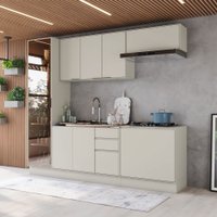 Cozinha Completa Fineze 10 Portas 2 Gavetas 9 Prateleiras com Vidro 100% Mdf  Areia Hp - Henn