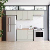 Cozinha Completa Fineze 8 Portas 2 Gavetas com Tampo 100% Mdf Areia Hp/Cinamomo - Henn
