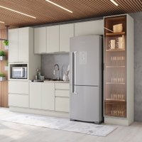 Cozinha Completa Fineze 10 Portas 4 Gavetas com Vidro 100% Mdf Areia Hp Fineze - Henn