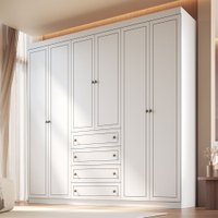 Guarda-Roupa Casal Domus 6 Portas 4 Gavetas Branco Fosco - Genialflex