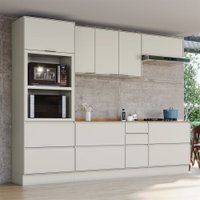 Cozinha Completa Fineze 6 Portas 8 Gavetas com Tampo 100% Mdf Areia Hp/Cinamomo - Henn