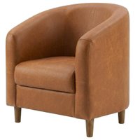 Poltrona Decorativa Aura Pes Madeira Courino TCS 727 MOLL