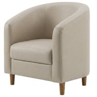 Poltrona Decorativa Aura Pes Madeira Courino TCS 725 MOLL