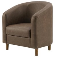 Poltrona Decorativa Aura Pes Madeira Courino TCS 729 MOLL