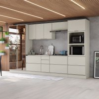Cozinha Completa Fineze 8 Portas 8 Gavetas com Vidro 100% Mdf Areia Hp - Henn