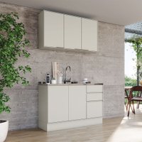 Cozinha Compacta Fineze 6 Portas 2 Gavetas 100% Mdf Areia Hp - Henn